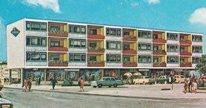 kibri 8113 modern flatgebouw met winkels