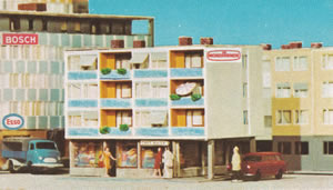 kibri 8111 modern flatgebouw met winkels