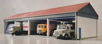 kibri 8136 garage voor 8 vrachtwagens