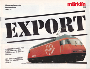Märklin catalogus katalog export modellen 1992